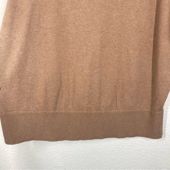 Matty M Women's Pullover 3/4 Sleeve V Neck Sweater Tan Medium Minimalist 6%wool - Picture 7 of 15